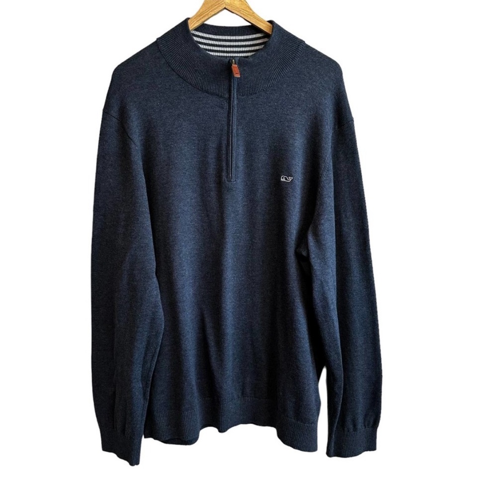 Vineyard Vines Navy Zip Up Sweater